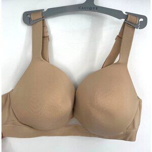 Cacique Womens Lightly Lined Bra Beige Size 42D Adjustable Straps